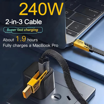 4-in-1 Fast Charging Cable Type-C + Micro USB + iPhone Connector