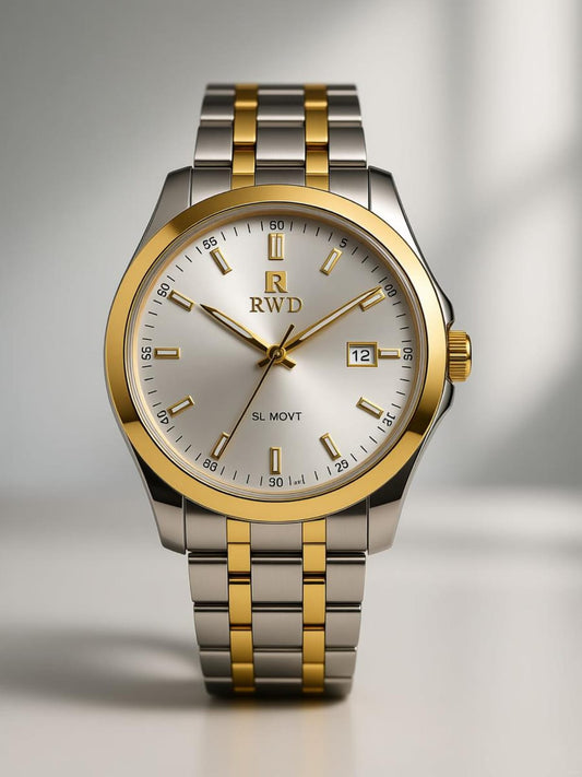 Gold Bezel & Two-Tone Strap Classic Luxury Watch